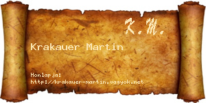 Krakauer Martin névjegykártya